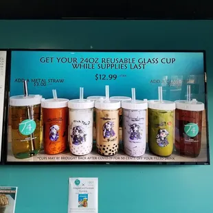 a variety of drinks
