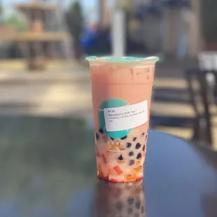 a cup of bubble tea