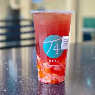 a cup of fruit juice