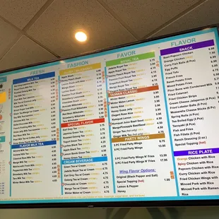 Menu: taken on 1/16/2022