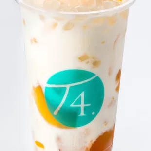 a yogurt filled with fruit