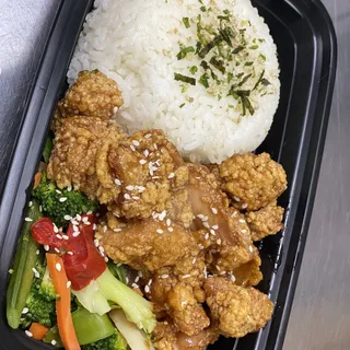 Popcorn Chicken Over Rice