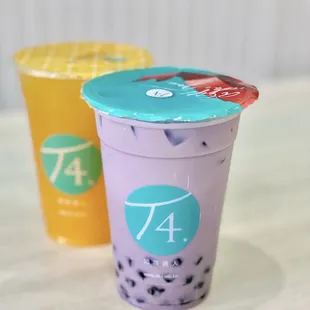 Taro Pearl Milk Tea &amp; Mango Royal Tea