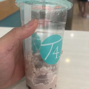 What is left of my chocolate slush with boba