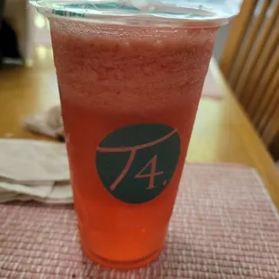 Strawberry-lemon tea fam brought home for me.