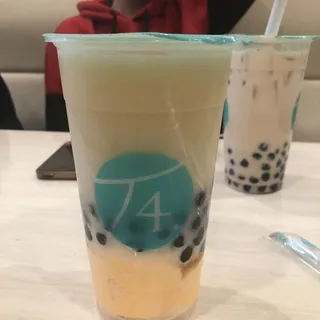 Green Tea with Mango Ice Cream