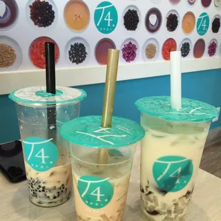 Grass Jelly Milk Tea