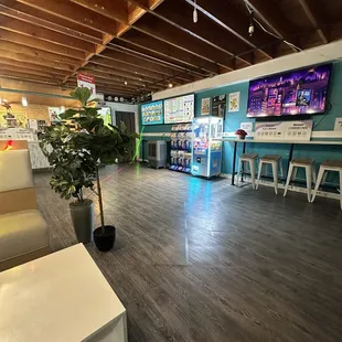 the inside of a restaurant