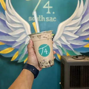 Earl Grey Milk Tea w/ coffee jelly