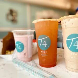  variety of drinks on a table