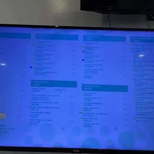 Menu as of June 1, 2024