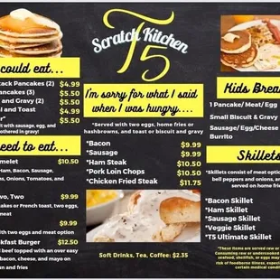 Breakfast menu