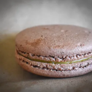 Mango lime chili macaron