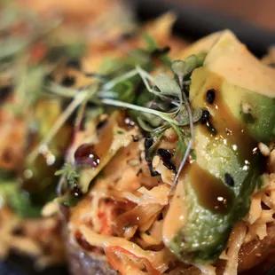 a closeup of a plate of food