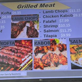 Meat menu!