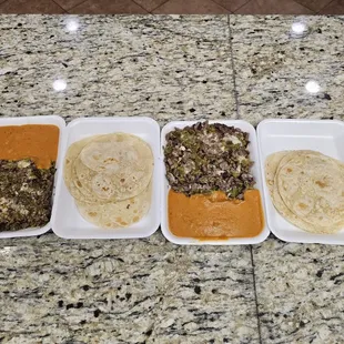 a variety of mexican food