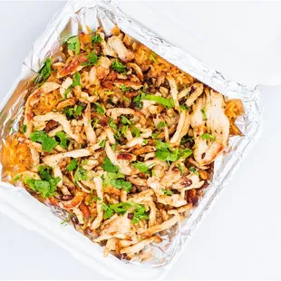 Arroz con Pollo - ACP: Grilled chicken, rice and melted cheese.