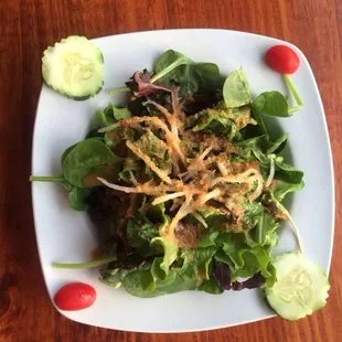 House salad with ginger dressing