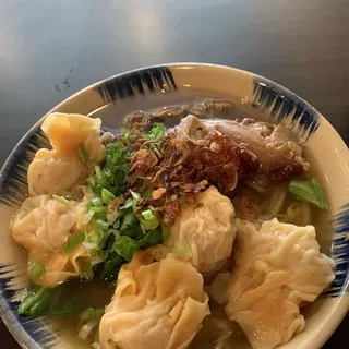 Roast Duck Noodle Soup with Wontons