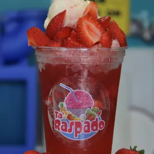 Raspado de fresa con Nieve