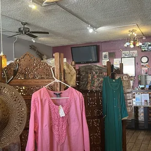 the inside of a clothing store