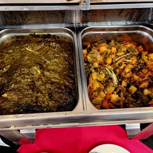 Saag Paneer &amp; Potato curry.