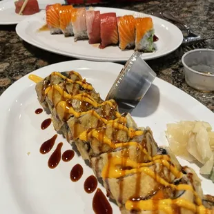 Godzilla Roll & Rainbow Roll