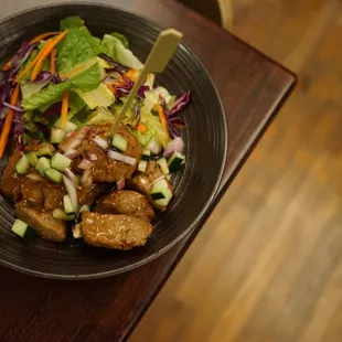 a plate of food on a table