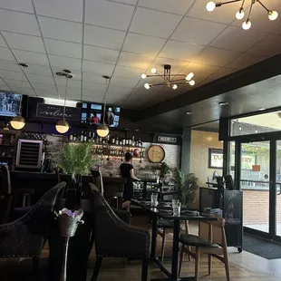 Inside of the restaurant. Good amount of seating and a nice bar