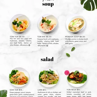 ramen and noodles, menu