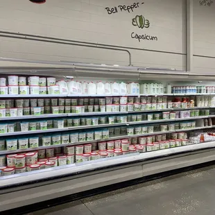 a display of dairy products