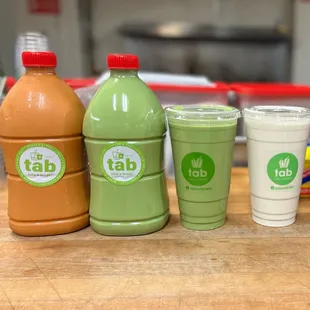 three different flavors of tab milk