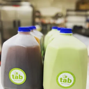 two bottles of tab juice