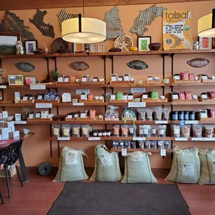 a variety of products on shelves