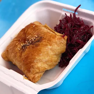 Vegan Samsa and Beet Salad