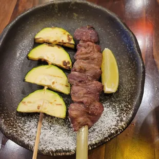 Zucchini and chicken hearts