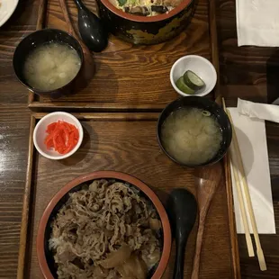 Katsu Set (Chicken or Pork) and Gyuu Don