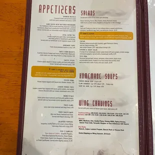 Menu page 1