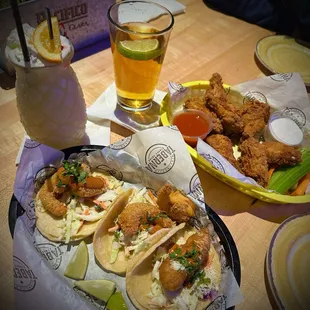 Shrimp and fish tacos
