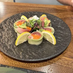Cucumber Sashimi Roll (the star of the show!)