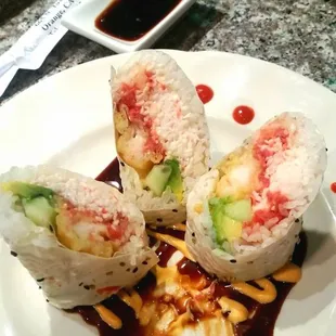 sushi burrito. Our favorite thing here!
