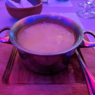 Traditional Greek soup Avgolemono