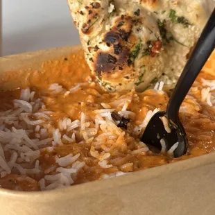 Chicken mahkani &amp; garlic naan