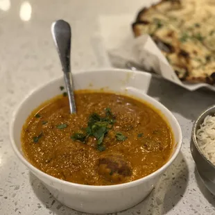 Malai Kofta and garlic naan