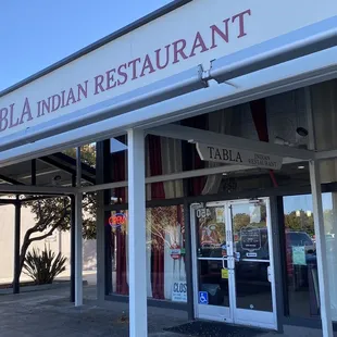 the front of the restaurant