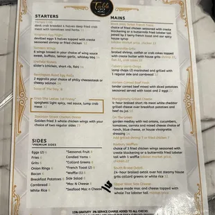 menu