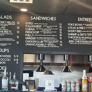 Menu have to order at the counter