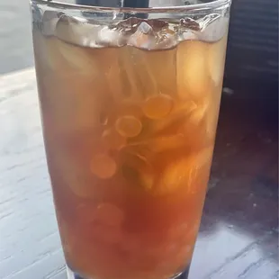 Peach Boba in ice tea