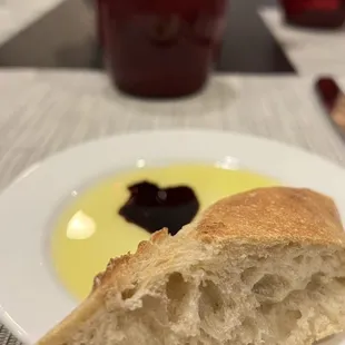 a piece of bread on a plate