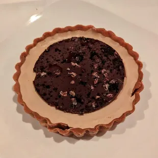 Creamy coffee mousse-like filling in a thin, crisp crust.